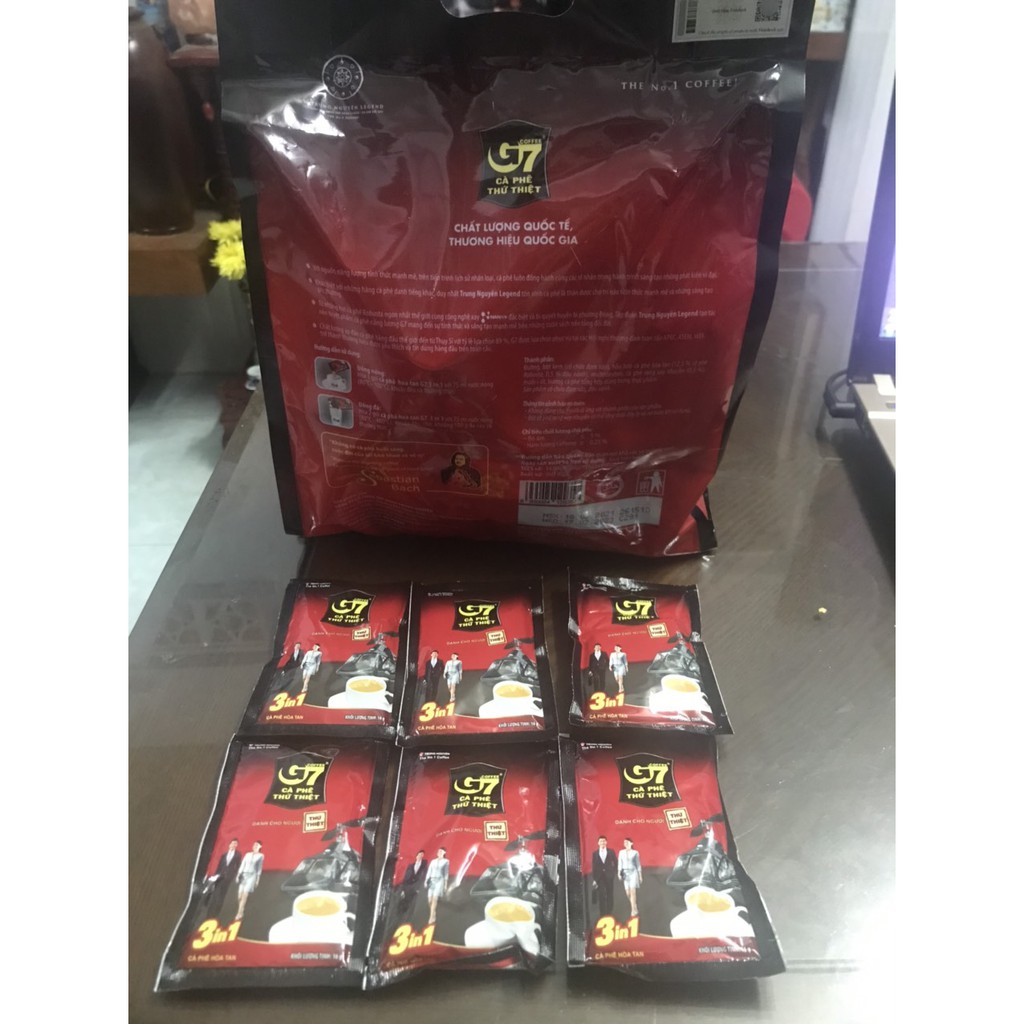 Cafe Trung Nguyên G7 có Ten Xác Thực (Date mới) - cà phê G7 bịch 18, 21, 50 gói