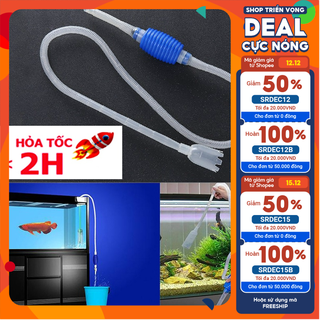 Bơm tay thay nước bể cá CLEAN PUMP đa năng 2 IN 1 : thay nước, bơm nước, hút đáy bể cá cầm tay, không cần dùng điện