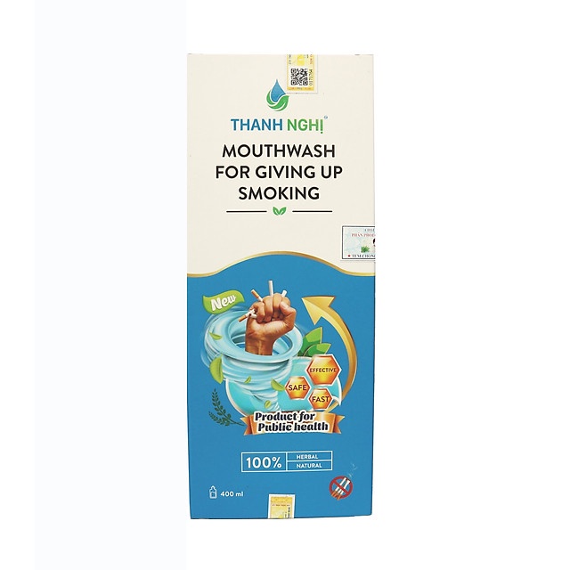 Nước Súc Miệng Cai Thuốc Lá, Thuốc Lào Thanh Nghị - Hỗ trợ cai thuốc lá hiệu quả (Mẫu mới) 01 chai x 400ml