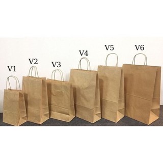 Sỉ 100 túi giấy Kraft Nhật có quai đủ size