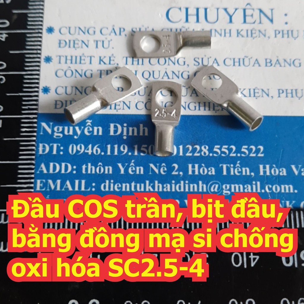 20 cái Đầu COS trần, bịt đầu, bằng đồng mạ si chống oxi hóa SC2.5-4 kde6730