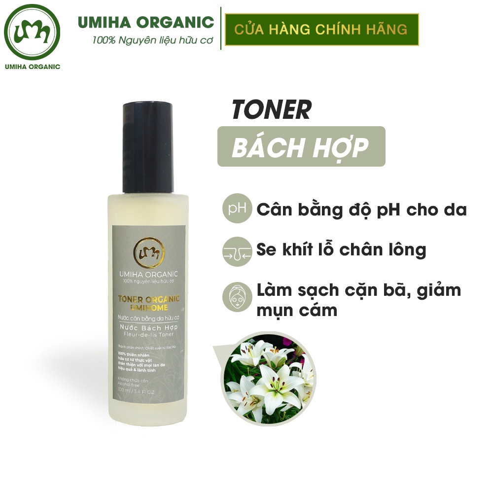 Nước cân bằng da chiết xuất cây Bách Hợp hữu cơ UMIHA 50/100ml cấp ẩm dưỡng da hiệu quả