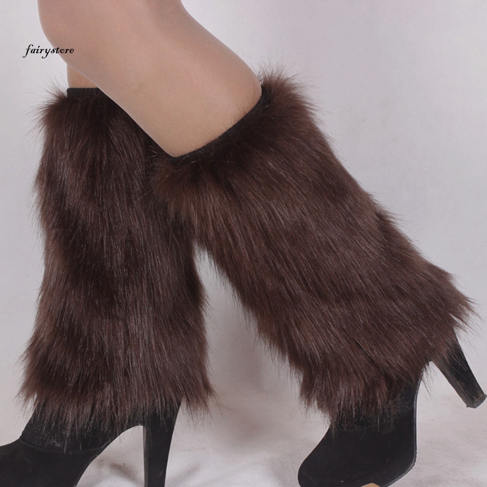 Đôi Vớ Ống Chân Giả Lông Thú Ấm Áp Mang Bốt Cho Nữ