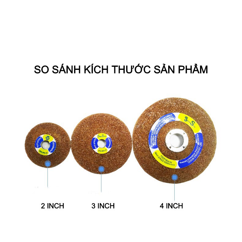 Đĩa Mài, Dụng Cụ Đánh Bóng Kim Loại Và Hợp Kim Loại 3 inch (70mm) Dùng Cho Máy Mài Góc Cầm Tay (màu vàng nâu)