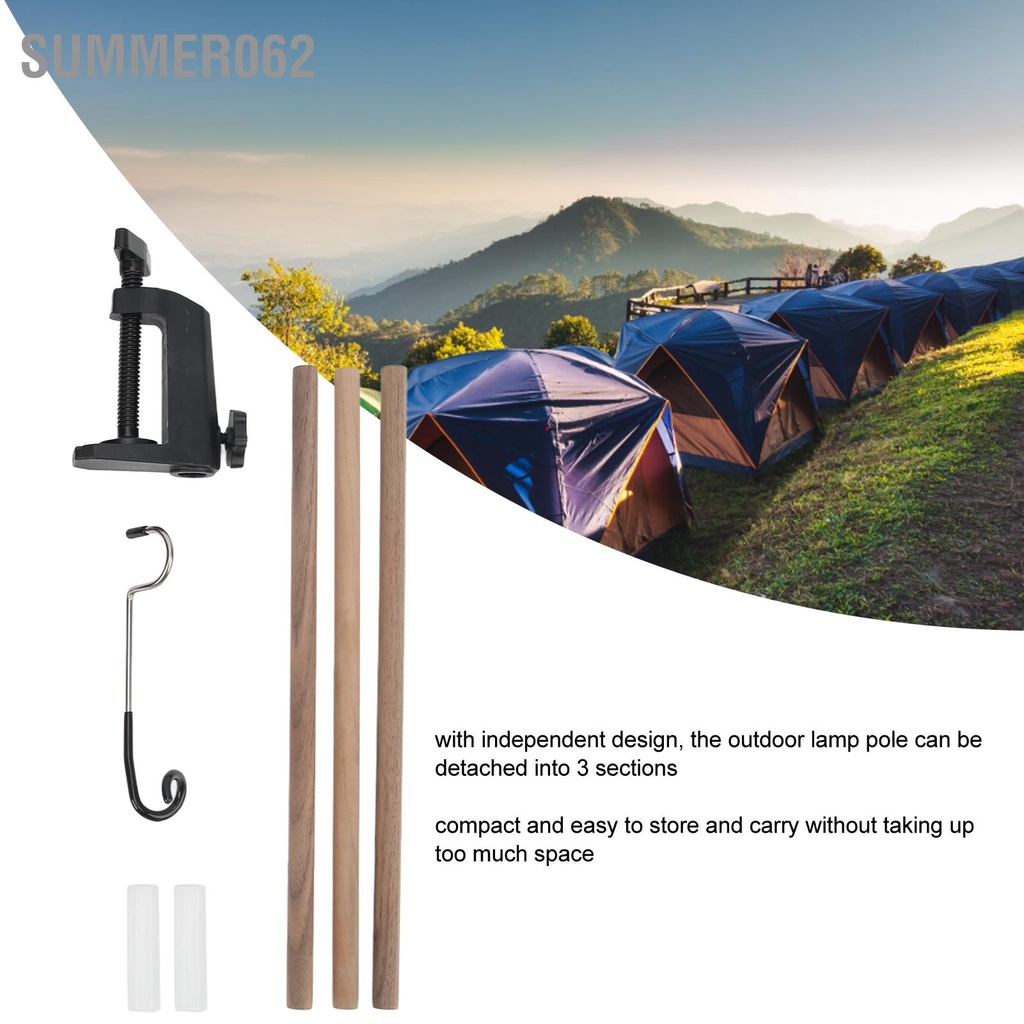 Summer062 Đèn gấp Cực Walnut Lantern Đứng nhẹ di động để cắm trại dã ngoại Câu cá Đồ nướng