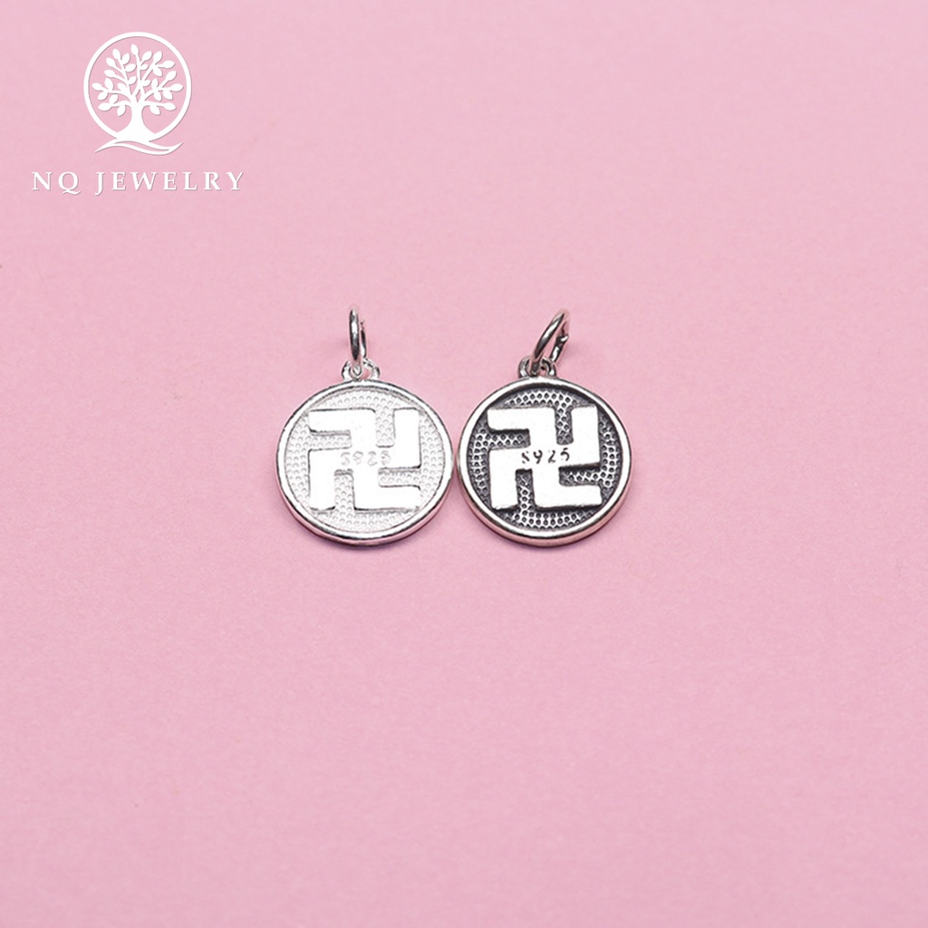 Charm bạc chữ vạn treo - NQ Jewelry