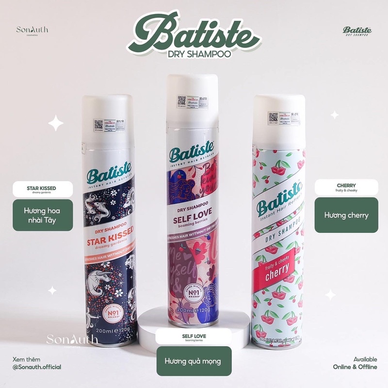 Dầu gội khô Batiste Dry Shampoo 200ml