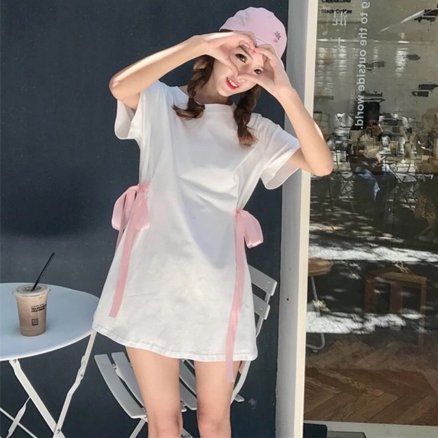 Váy thun thắt nơ eo bánh bèo ulzzang