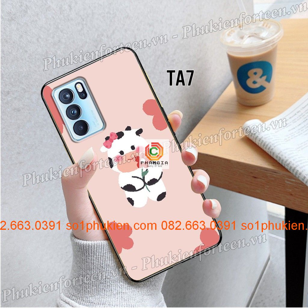 Ốp lưng Oppo Reno 6 5g dẻo in hình bò sữa dễ thương