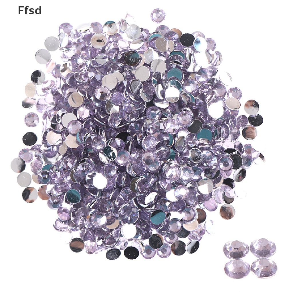 {Ffsd} Set 1000 Hạt Kim Cương Giả Pha Lê AB Sữa Phẳng Trang Trí Quần Áo / Móng Tay Bán Chạy 5mm