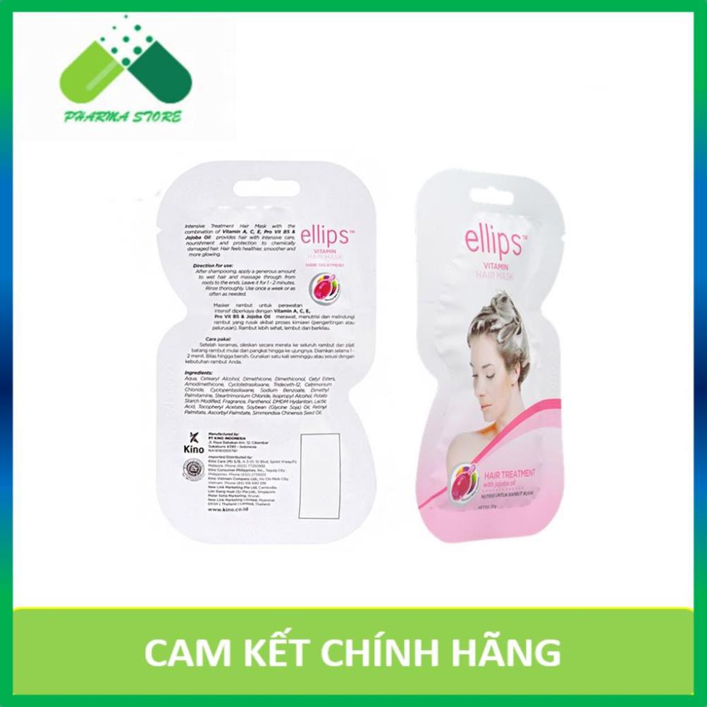 ! Kem Ủ Tóc Ellips Hair Treatment / Ellips hồng - Phục hồi tóc bị hư tổn do uốn tóc, nối tóc hay nhuộm tóc – hộp 12 gói