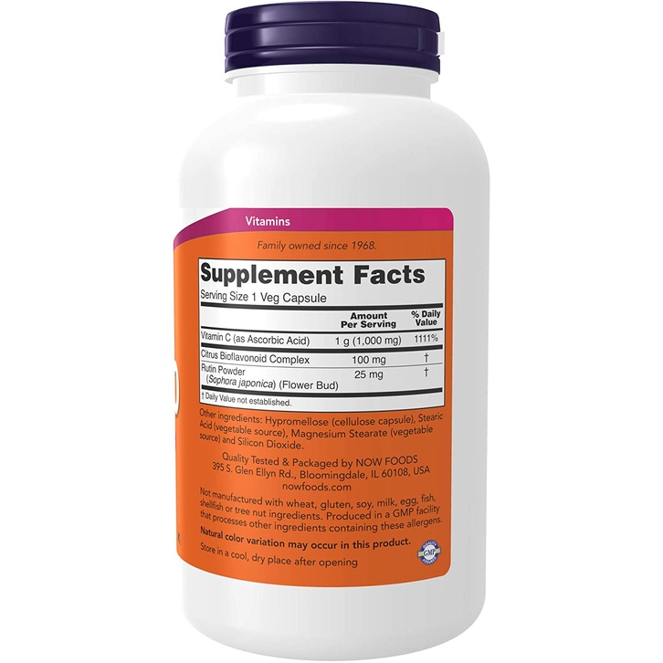 [EXP 2025] Viên Uống NOW Vitamin C-1000 with 100 mg of Bioflavonoids - Tăng Sức Đề Kháng Cơ Thể