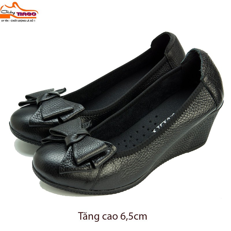 giày cao gót nữ da bò 6cm siêu mềm êm chân
