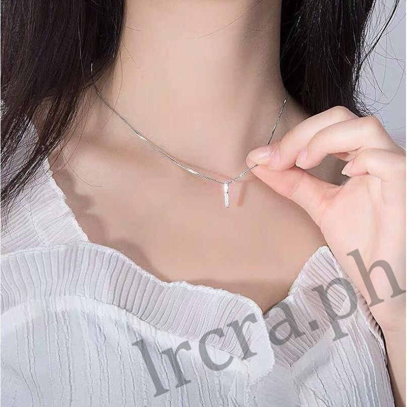 lycra Vòng cổ dài mạ bạc 925 mặt hình học độc đáo