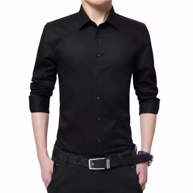 [SALE CỰC SỐC] Sơ mi đen cotton lụa sale 70%
