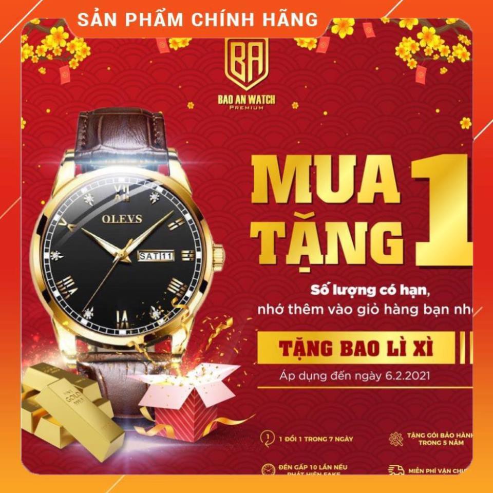 [Chính Hãng 100%] Đồng Hồ Nam - Đồng hồ thời trang nam OLEVS OL6602 dây da chính hãng size 40mm
