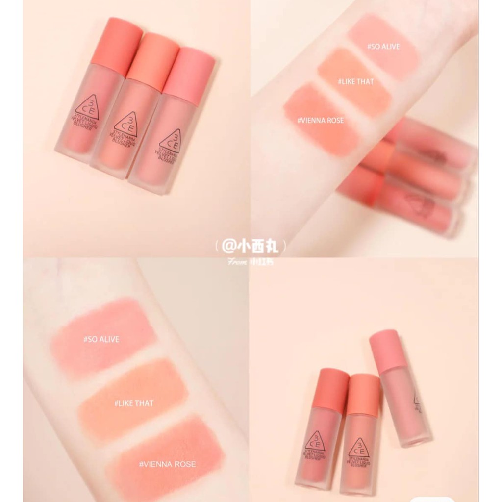 Má Hồng Kem 3CE Velvet Liquid Blusher