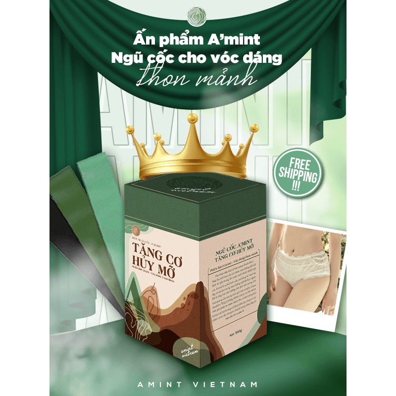 Ngũ cốc Tăng cơ hủy mỡ A'mint (Tăng cơ vị cacao - Tặng kèm quà xinh xắn + Cẩm nang + Thực đơn + Bài tập độc quyền) | BigBuy360 - bigbuy360.vn