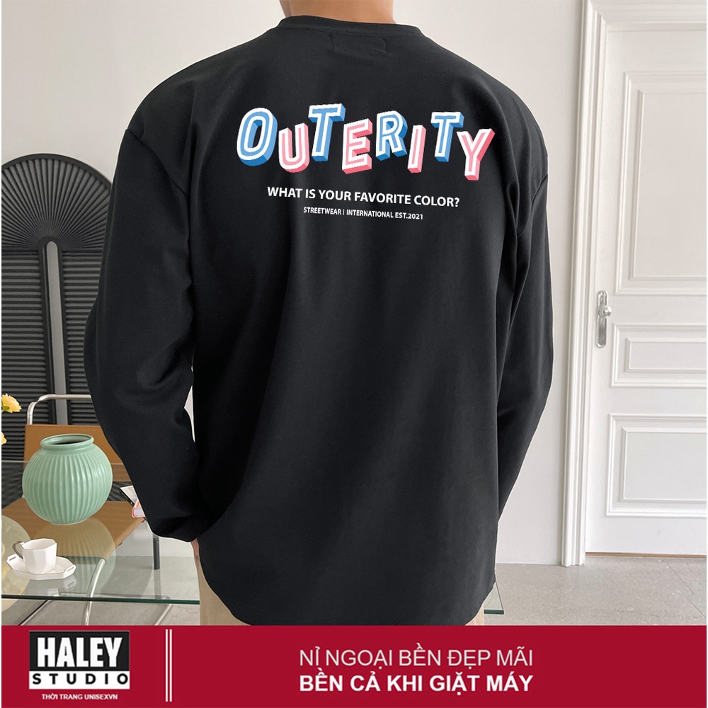 Áo Sweater OUTERITY COLOR Nam Nữ unisex Chất nỉ bông đẹp thu đông phong cách Hàn Quốc cá tính mã HD251 Quà tặng ngẫu nhi
