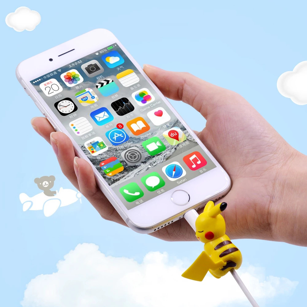 Phụ Kiện Bảo Vệ Dây Cáp Sạc Usb Hình Pikachu Dễ Thương Nhiều Màu Sắc