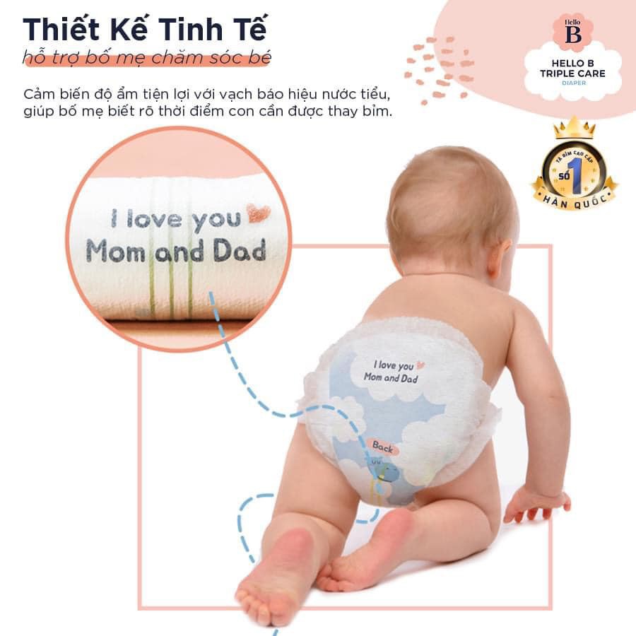 [HTN86]  TÃ DÁN HELLO B xuất xứ HÀN QUỐC Size S34/M30/L26/XXL22 + Tặng FREE bánh ăn dặm + FREE 2 miếng tã mẫu