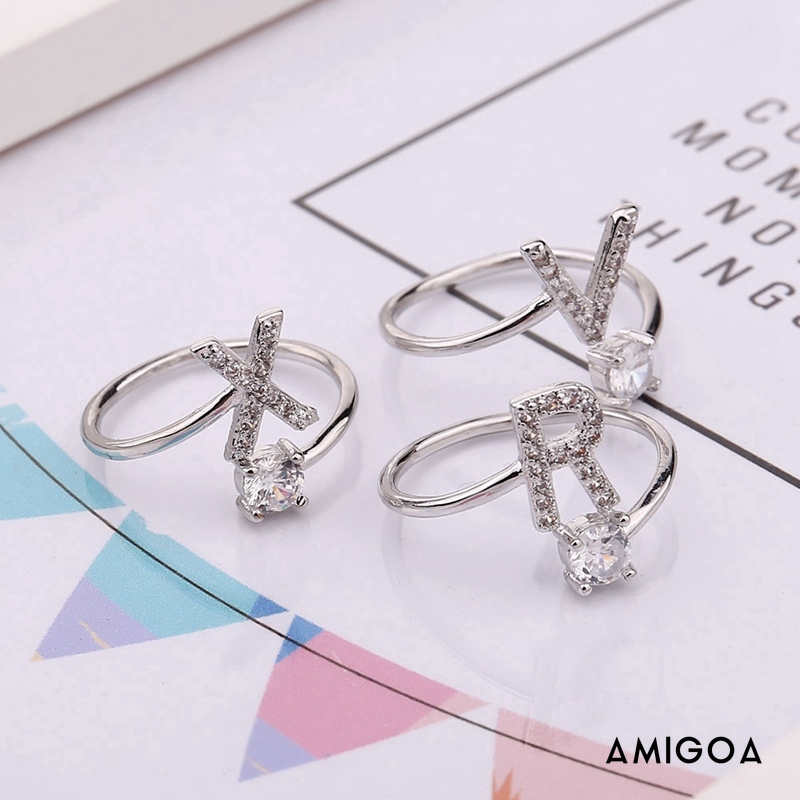 Nhẫn chữ cái hở tùy chỉnh cho nữ