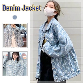 Áo Khoác denim Dáng Rộng Thêu Chữ Thời Trang Dành Cho Cặp Đôi