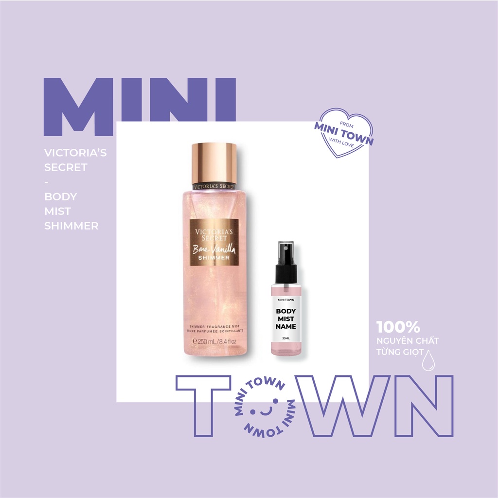 BARE VANILLA SHIMMER - Xịt Thơm Kim Tuyến Ánh Nhũ Lưu Hương Toàn Thân Victoria's Secret Shimmer Fragrance Mist