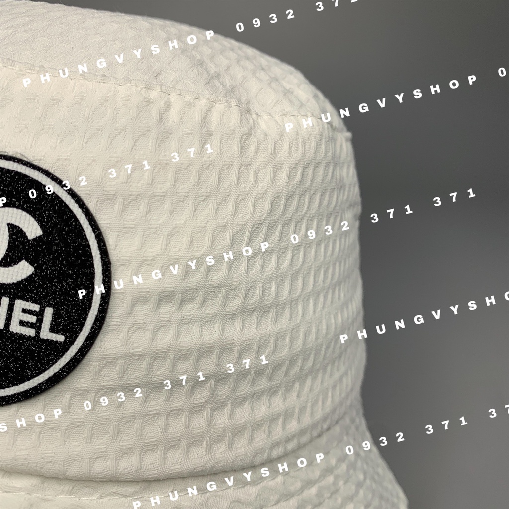 Mũ bucket tai bèo vành basic unisex nam nữ - BO XỐP LOGO TRÒN CHÀ EO KIM - nón cụp sụp