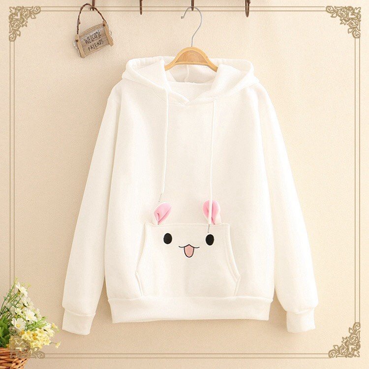 Áo Khoác HOODIE THỎ PLE Nam Nữ Chất Vải Nỉ Bông Dày Dặn Ấm Áp