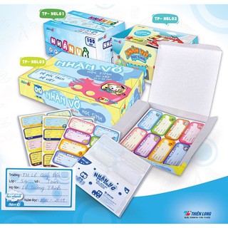 Nhãn vỡ, bìa bao tập, bìa bao sách Thiên long.