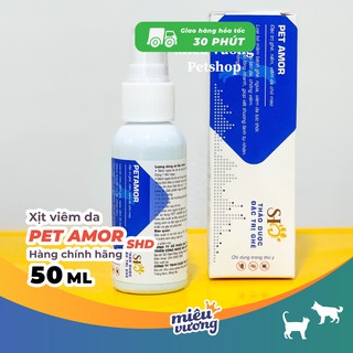 Xịt trị viêm da ghẻ ve rận nấm chó mèo SHD Pet Amor [50ml]