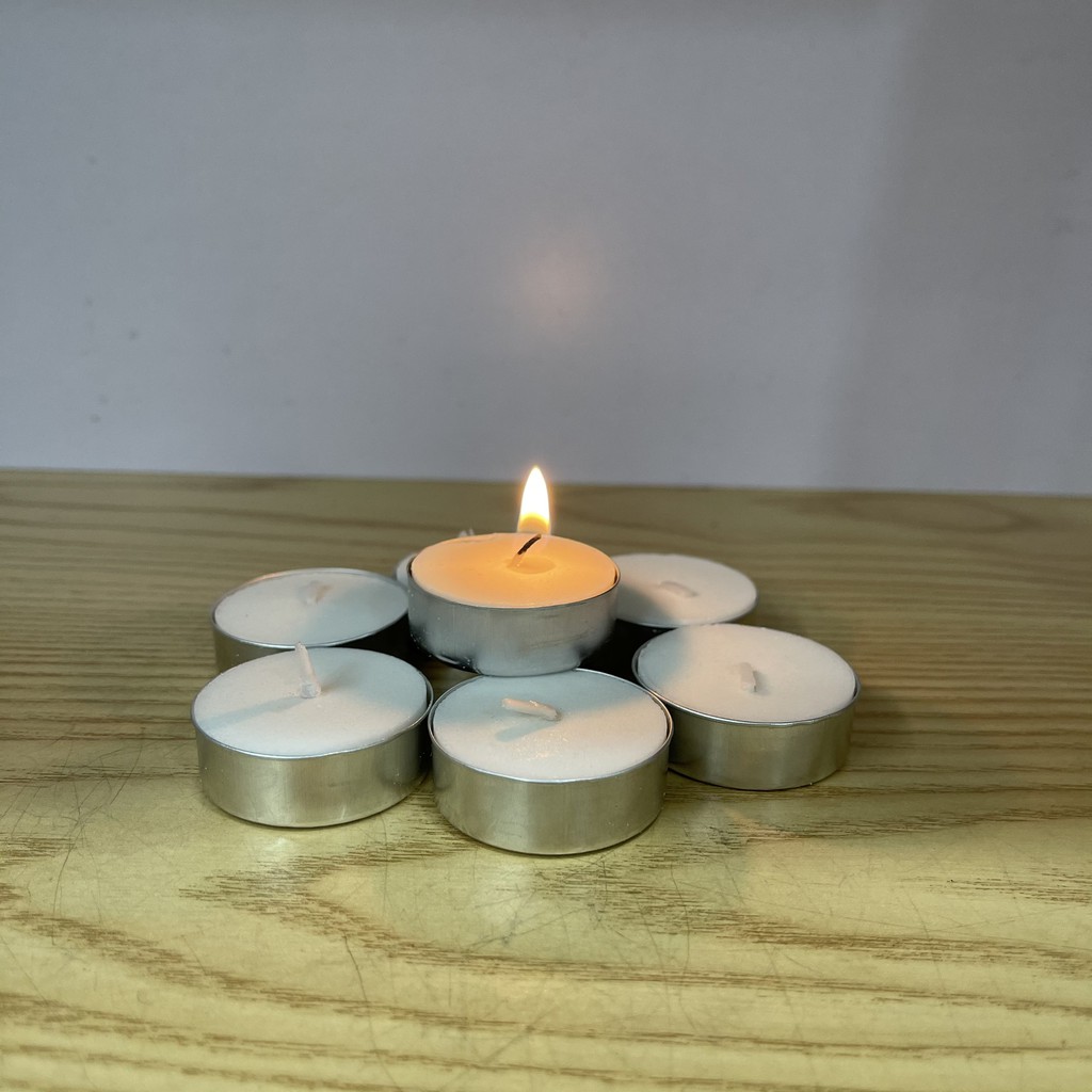 Nến tealight trắng 100 viên, xông đốt đèn tinh dầu, đủ 4 tiếng, không mùi, không khói, không muội đen Tinh Dầu 100 Shop