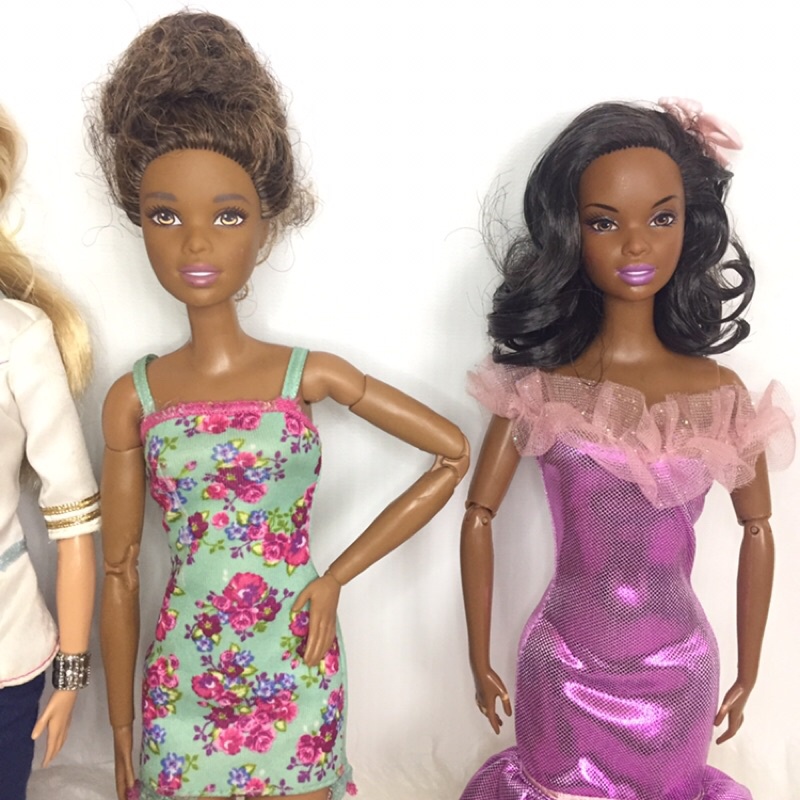 BB5-BÚP BÊ BARBIE BODY MUSE,VINTAGE,DA NÂU ĐEN ,mtm
