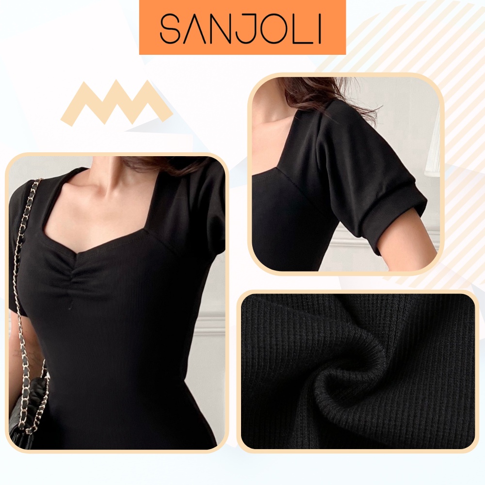 Đầm Body Sexy Tay Ngắn SANJOLI Váy Ôm Body Nữ Chất Thun Nhún Eo Thiết Kế Cúp Ngực Màu Trơn Thời Trang Đi Dự Tiệc VD063 | BigBuy360 - bigbuy360.vn