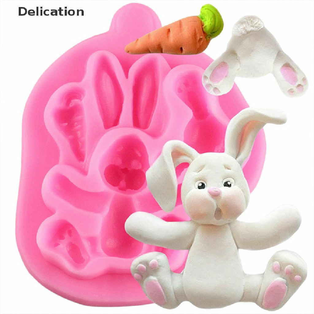 Khuôn làm bánh chất liệu silicone hình thỏ 3d dễ thương