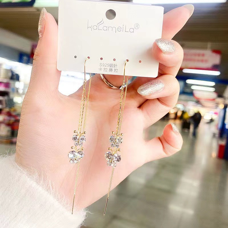 Khuyên tai dáng dài phong cách thời trang Hàn Quốc nữ tính - B42