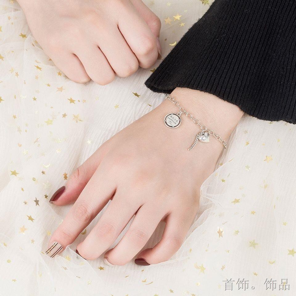 Love sterling bạc 925 lắc tay nữ xu hướng thời trang cá tính bạn gái hoang dã sinh viên quà tặng ngày của mẹ đơn