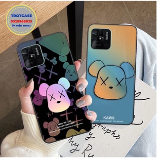 Ốp lưng điện thoại Xiaomi Redmi 10C - in hình mặt chú gấu bearbrick và brick đen siêu sắc nét , cute