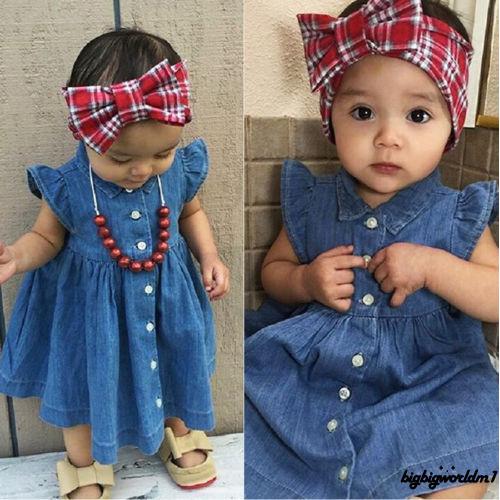 Đầm Denim sát nách cho bé gái