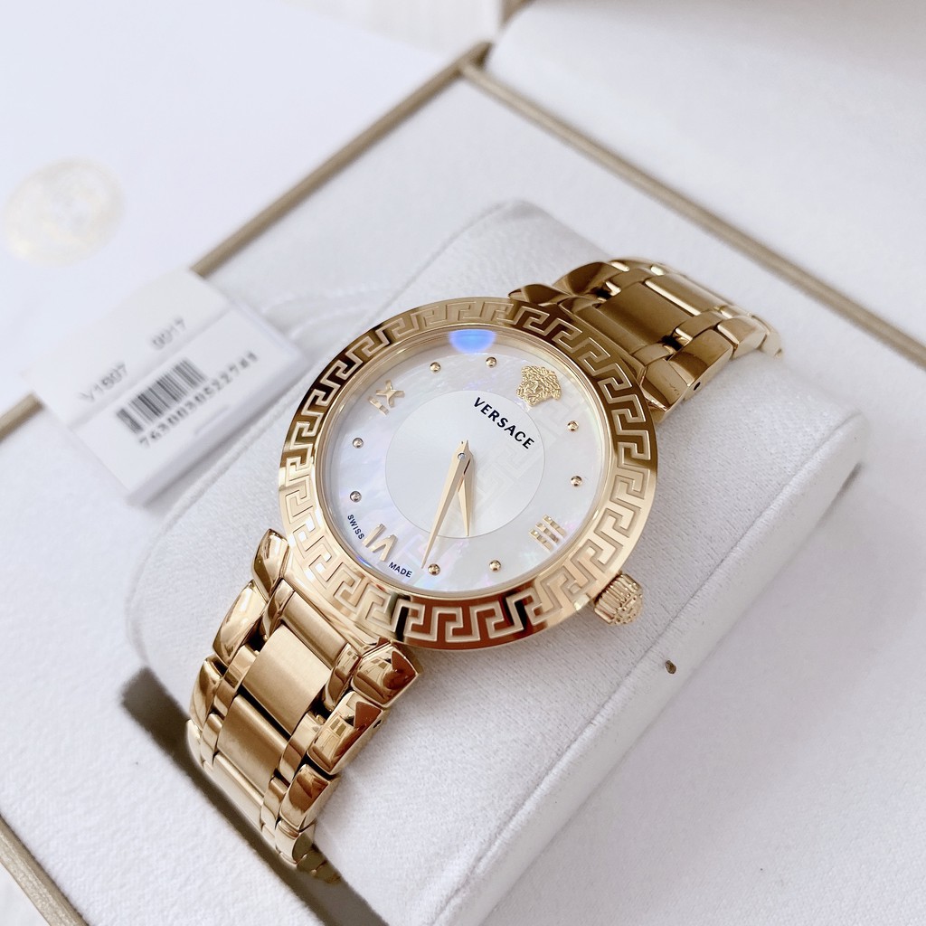 Đồng hồ nữ chính hãng Versace Gold Daphins V16070017 - Máy pin Thụy Sĩ - Kính Sapphire