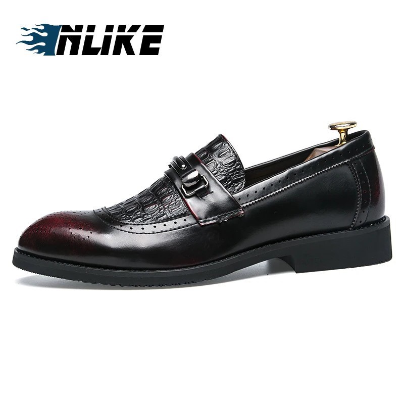 Men Big Size Flats Dress Shoes Casual Oxford Male Formal Brogue hoes