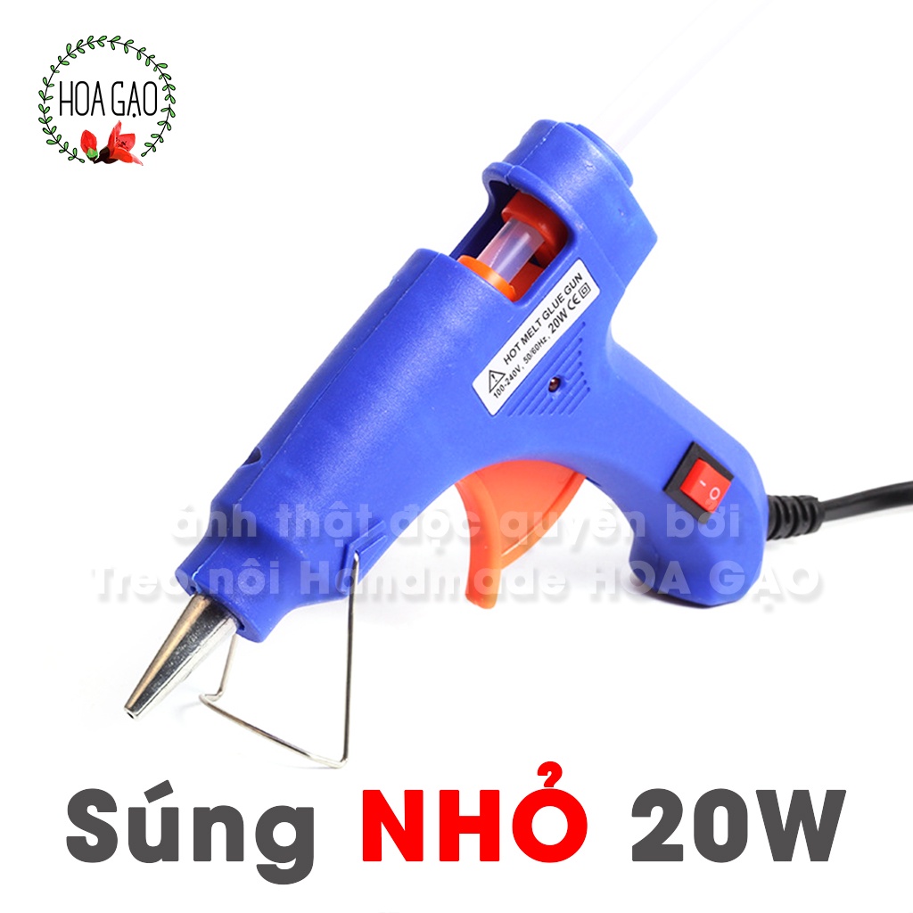 Combo súng bắn keo nến lớn nhỏ keo silicon 20w 60w HOA GẠO GSO súng điện hàng tốt, có công tắc nóng chảy nhanh free ship