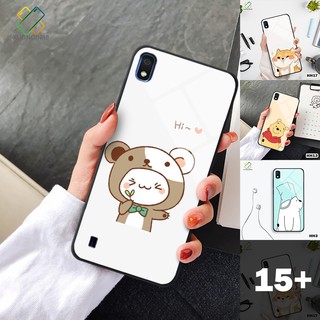 Ốp lưng Samsung galaxy A10 kính cường lực hoạt hình cưng xỉu