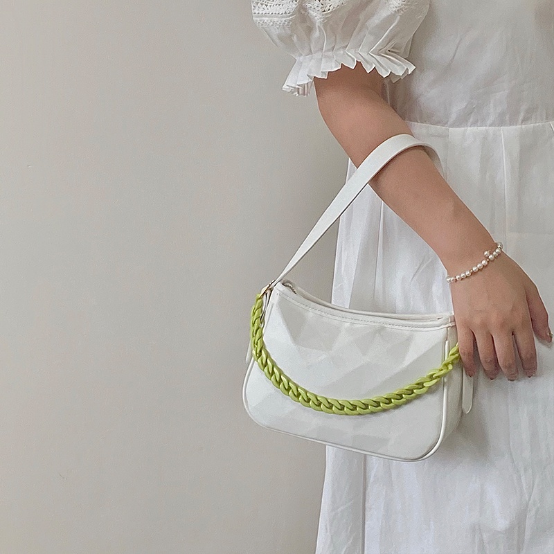 IELGY Túi Đeo Vai Hình Học Phối Dây Xích Thời Trang Cho Nữ