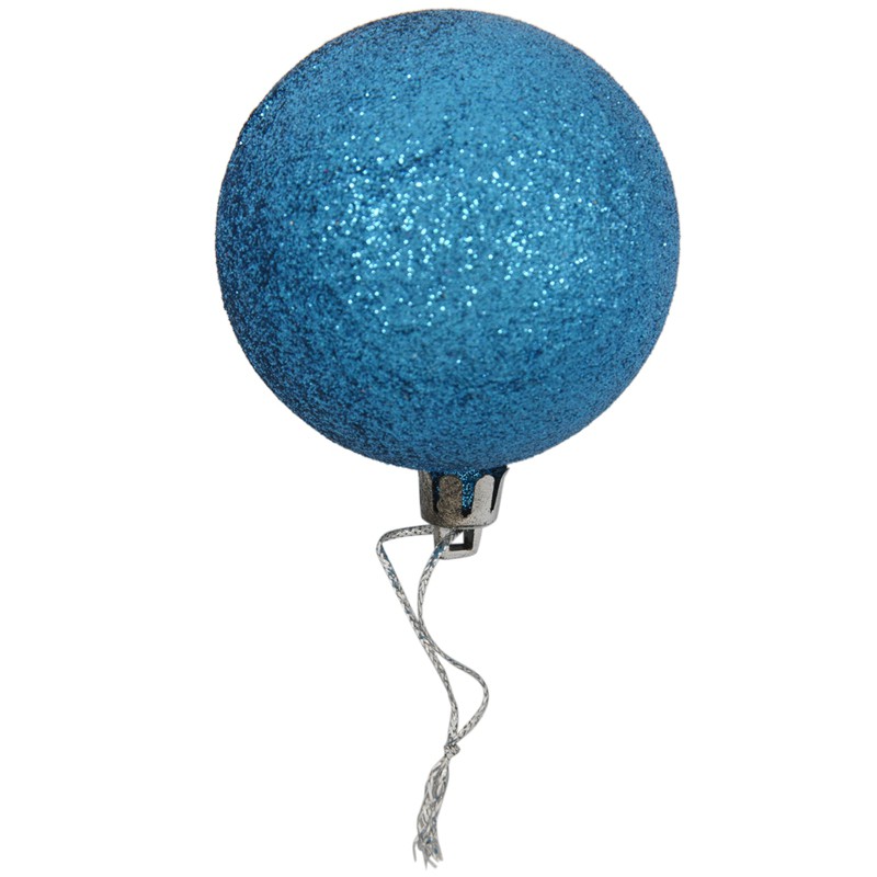 【Quality】24pcs Xmas Decorative 6cm New Year Christmas Tree Decorations Christmas Balls for Home Décor（lake blue）