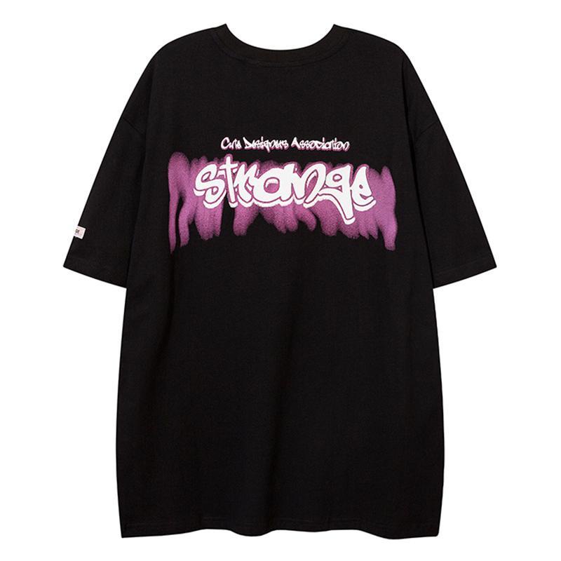 Áo phông tay ngắn dáng rộng phong cách đường phố Hip Hop kiểu Mỹ cho nam và nữ