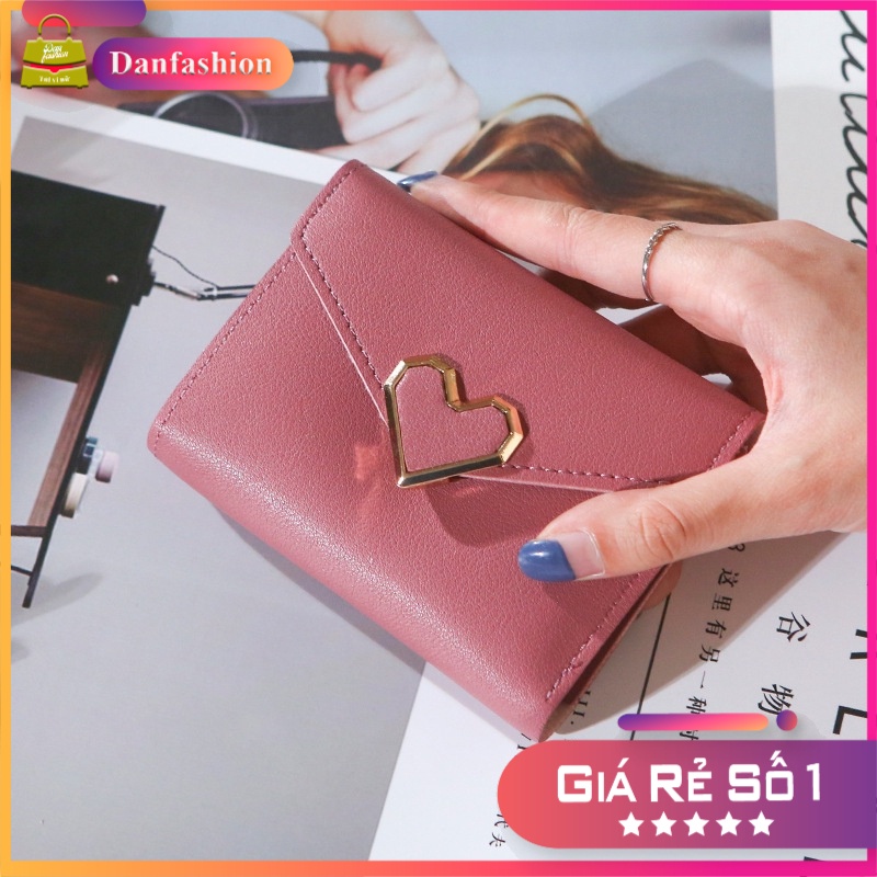 [SIÊU HOT] Ví nữ ngắn đẹp cầm tay mini nhỏ gọn bỏ túi nhiều ngăn dễ thương -Danfashion