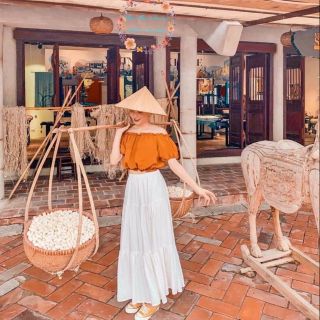 Set váy maxi và áo trễ vai