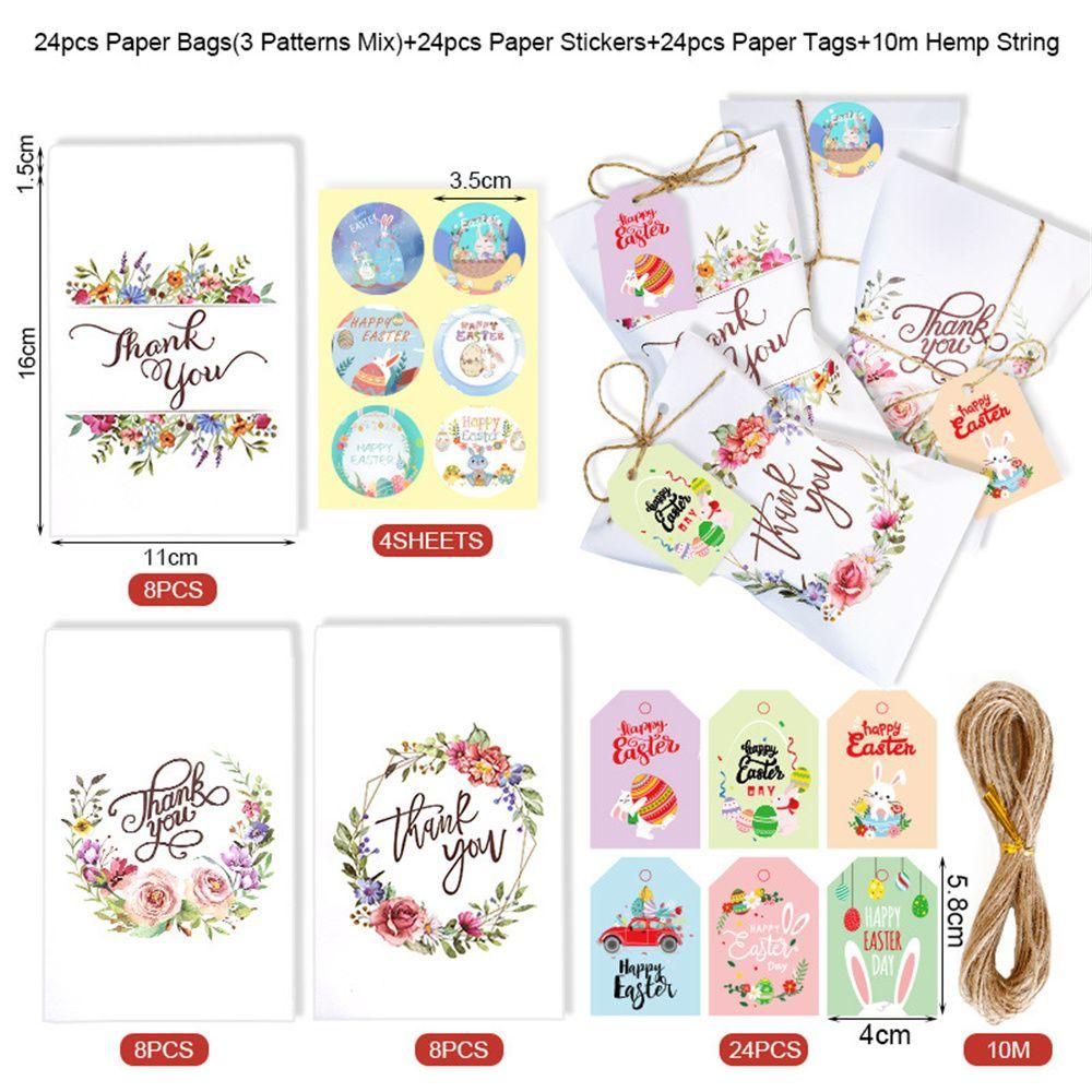 .Set 24 Nhãn Dán Dùng Gói Quà / Kẹo In Hoa Xinh Xắn